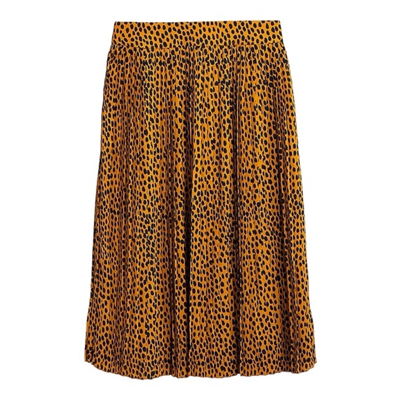 J.Crew Leopard Print Pleated Midi Skirt - Picture 1 of 4